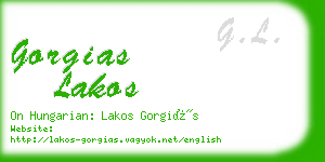 gorgias lakos business card